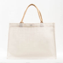 Load image into Gallery viewer, Easy Tiger Jute Pocket Tote White/Orange 19x14x7.5
