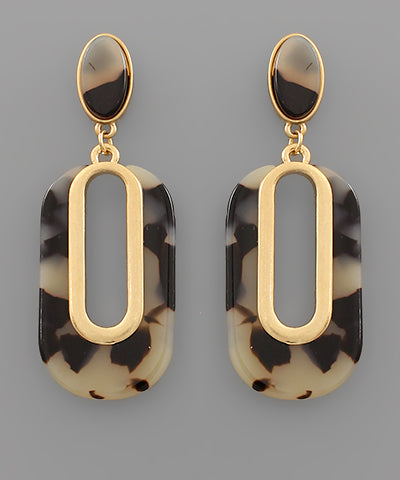 Tiger Eye Double Oval Earrings