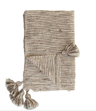Load image into Gallery viewer, Woven Cotton Blend Throw w/Tassels
