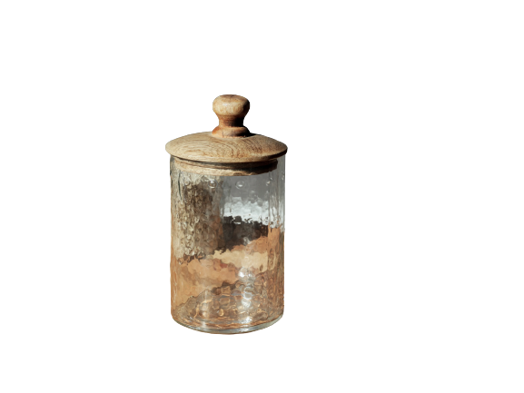 Glass Canister w/Wood Lid