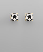 Load image into Gallery viewer, Sports Ball Square Bead Earring
