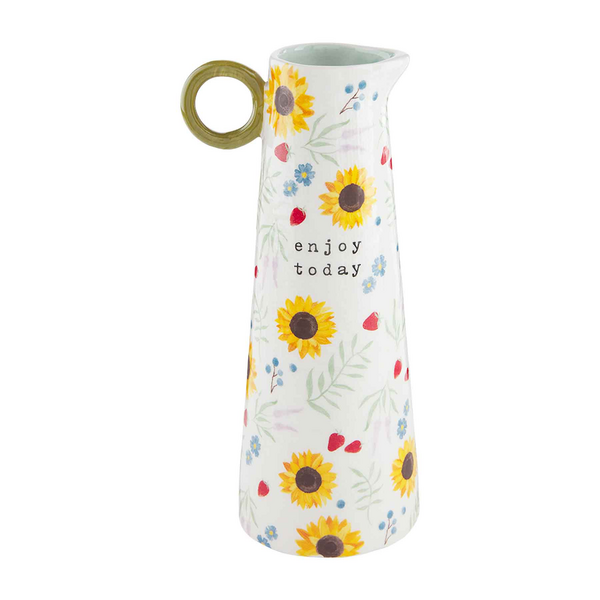 Enjoy Today Sunflower Pattern Vase
