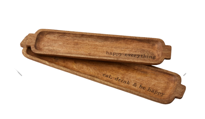 Eat, Drink & Be Happy  Wooden Tray 19x4