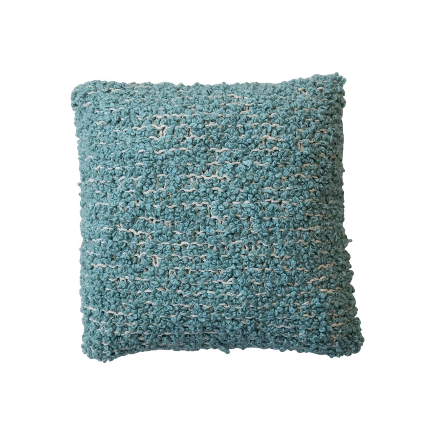 Sea Salt Blue Cotton Pillow
