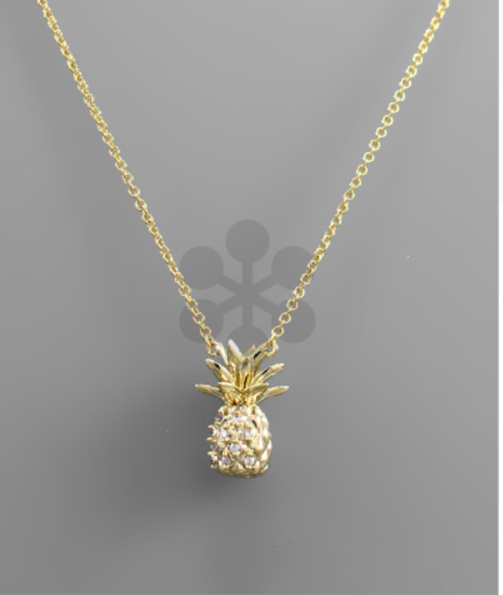 3D Pineapple Pendant Necklace