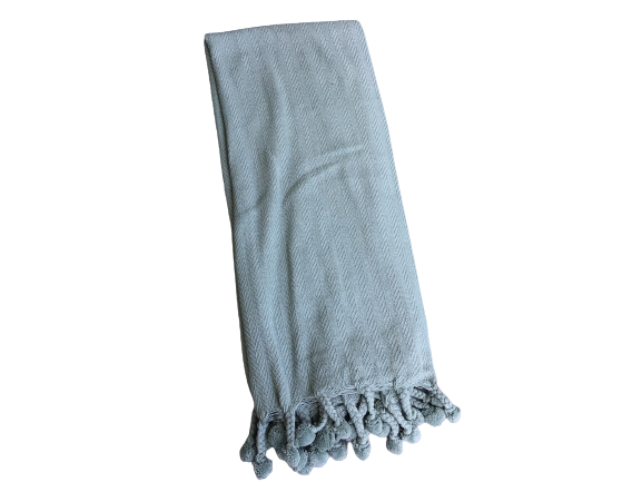 Cotton Throw w/Tassels Blue Green