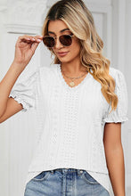 Load image into Gallery viewer, Punching Lace Puff Short Sleeve Top
