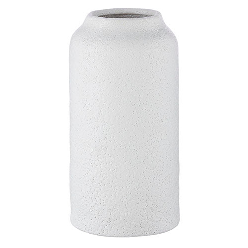 White Textured Vase 10”