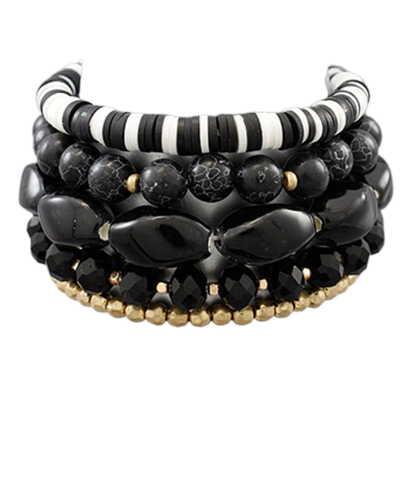 Ceramic & Stone Multi Bead Bracelet Set