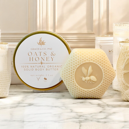 Organic Solid Body Butter Lotion Bar: Oats & Honey