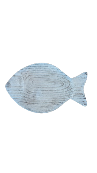 Carved Wood Shape Fish Plate