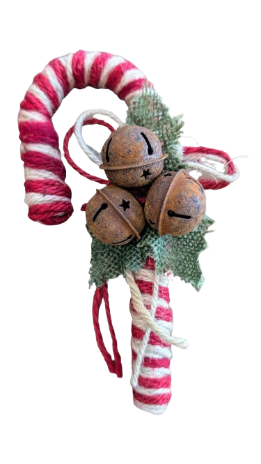 Candy Cane Wrapped Twine Ornament