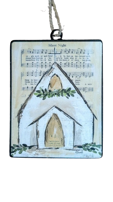 Sheet Music Church Ornament