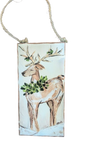 Painted Deer On Wood Ornament