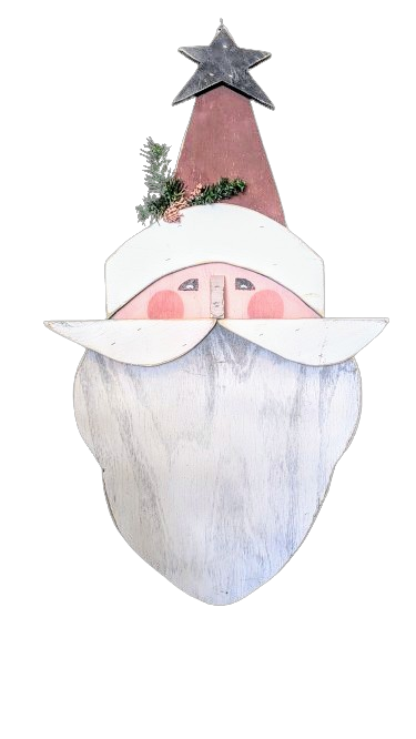 Wooden Santa Head