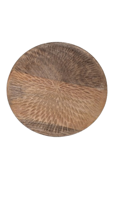 Etched Round Wood Riser w/Feet