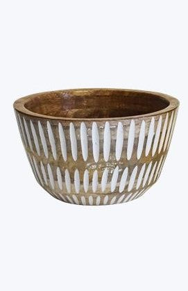 Ridged Wooden Bowl