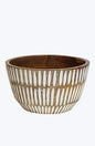 Ridged Wooden Bowl