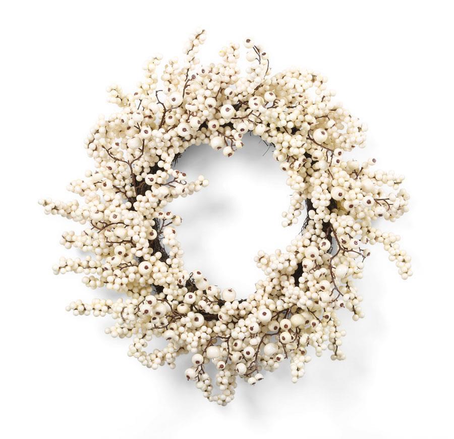 White Berry and Rosehip 24" Wreath