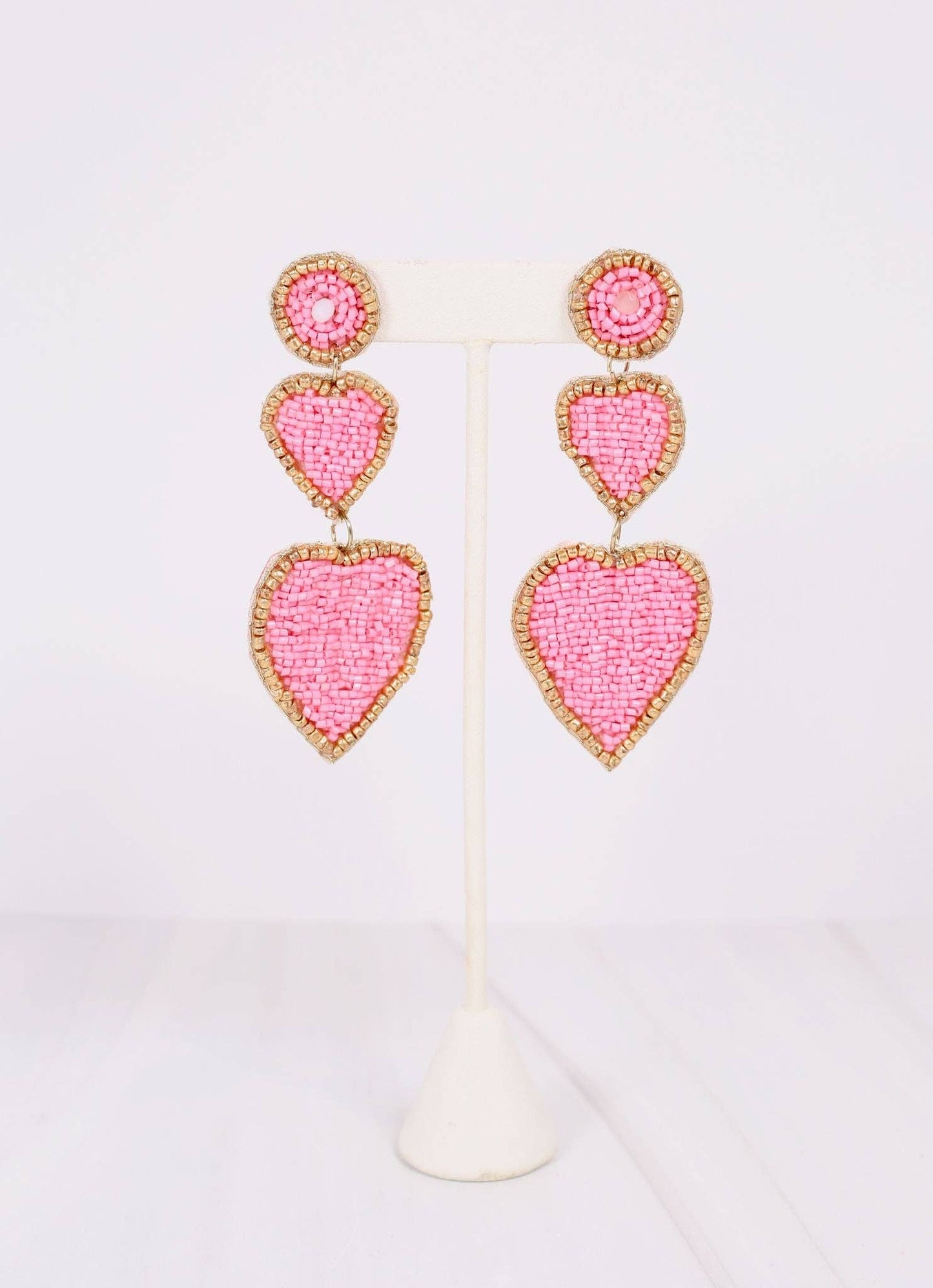 Love Story Beaded Heart Earring