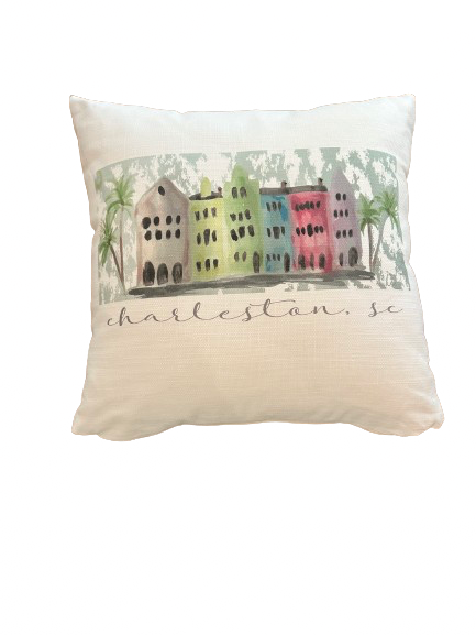 Charleston Rainbow Row Square Pillow