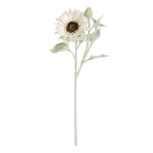 White Bloom & Blossom Sunflower Stem