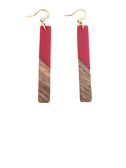 Handcrafted Wood Resin Earring