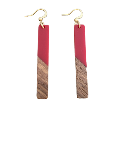 Handcrafted Wood Resin Earring