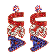 Load image into Gallery viewer, USA Beaded Earrings
