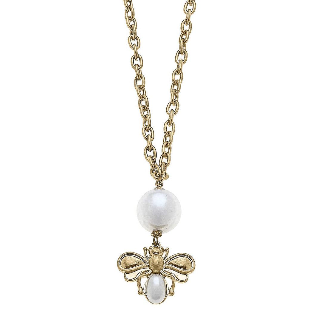 Pearl Bumble Bee Necklace