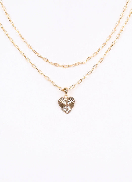 Simon Layered Necklace with Heart G