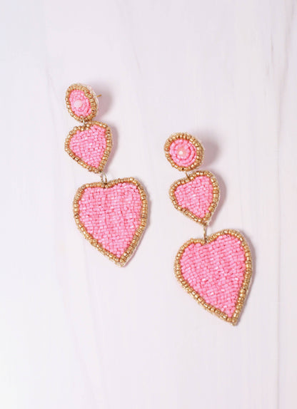 Love Story Beaded Heart Earring