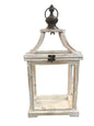 Open Wood Lantern White