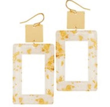 Load image into Gallery viewer, Metal Flake Rectangle Earrings

