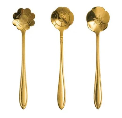 Stainless Steel Flower Shaped Spoon Set 3