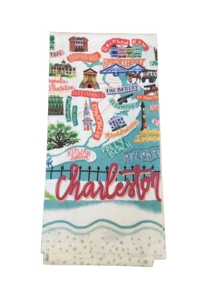 Charleston Map Tea Towel