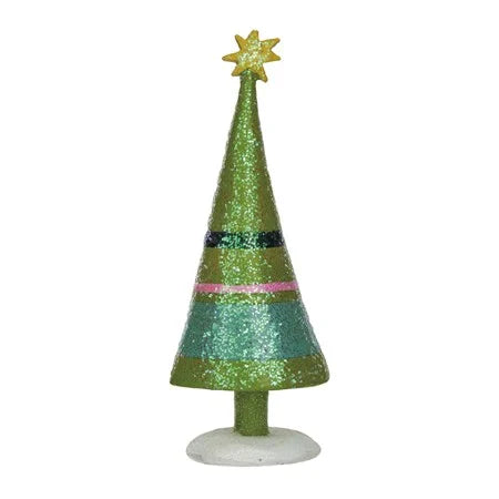 Resin Christmas Tree w/Stripes. Star