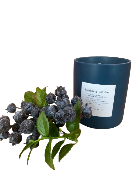 Blueberry Cobbler 10 oz Candle Blue Glass – Cotton Down South