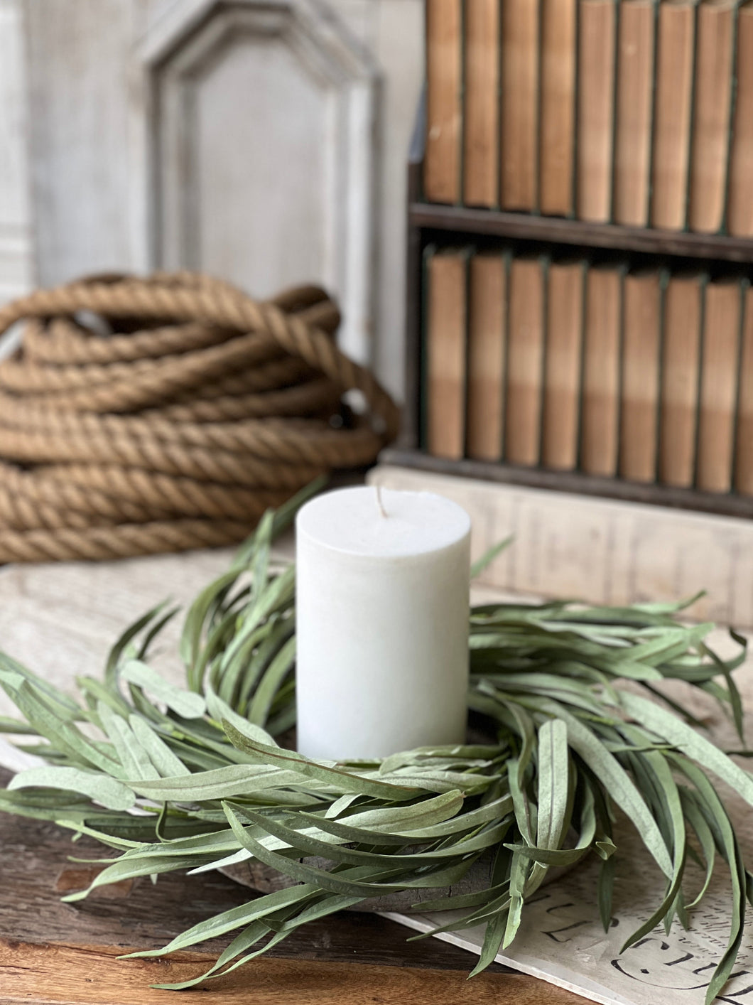 Serene Shoals Grass Candle Ring 6.5