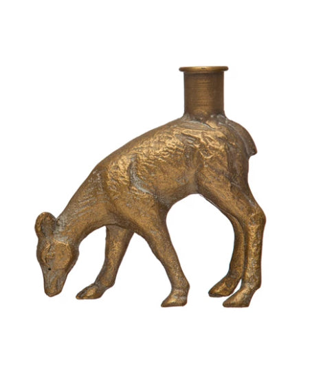 Cast Iron Deer Taper Holder