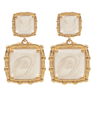 Double Square Drop Earrings