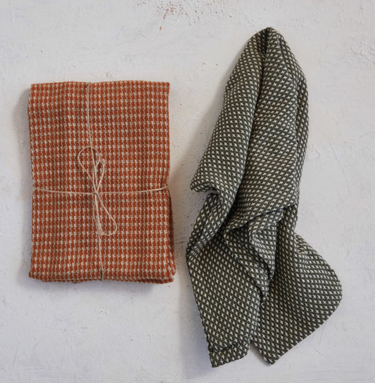 Woven Cotton Dobby Tea Towels