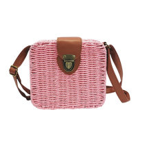 Load image into Gallery viewer, Woven Box Purse w/Strap Assort Colors
