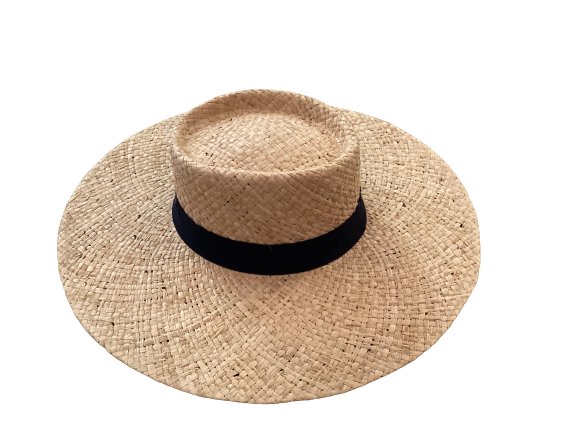 Natural Raffia Sun Hats Assorted Ties