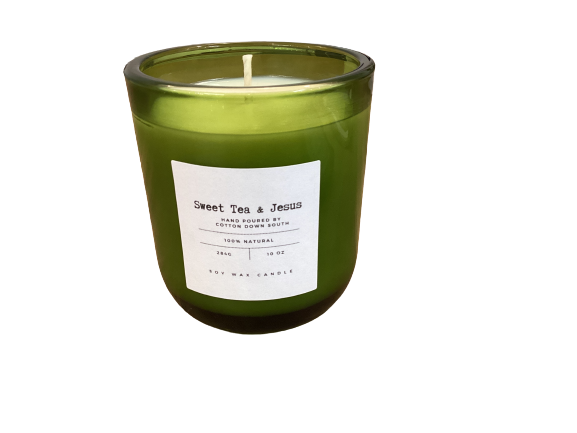 Green Glass 10oz Candles