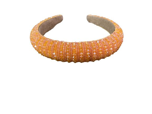 Orange Beaded Headband