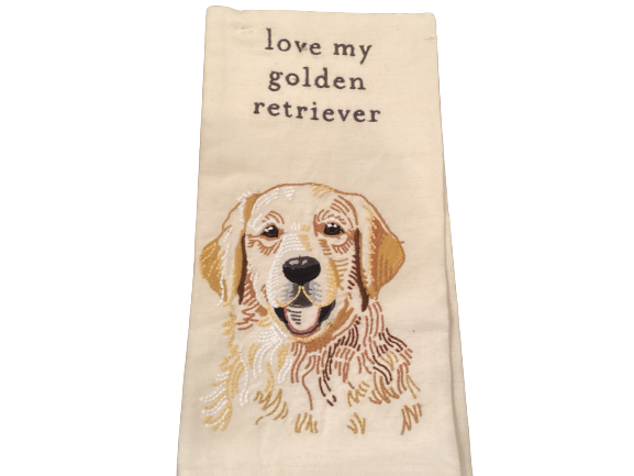 Natural Linen Tea Towel Dog Breeds