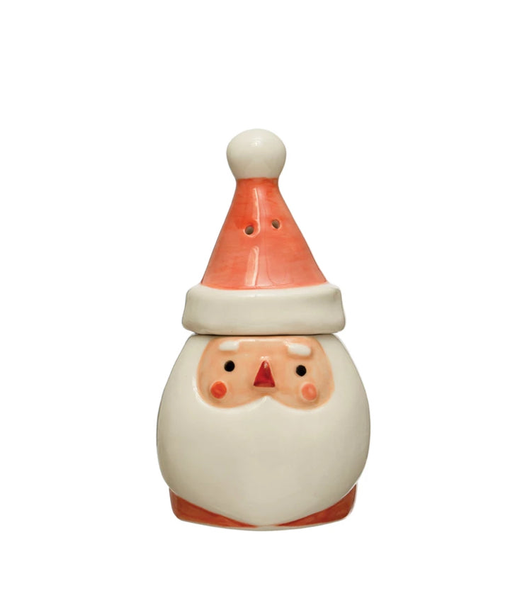 Stoneware Santa w/Hat Salt & Pepper