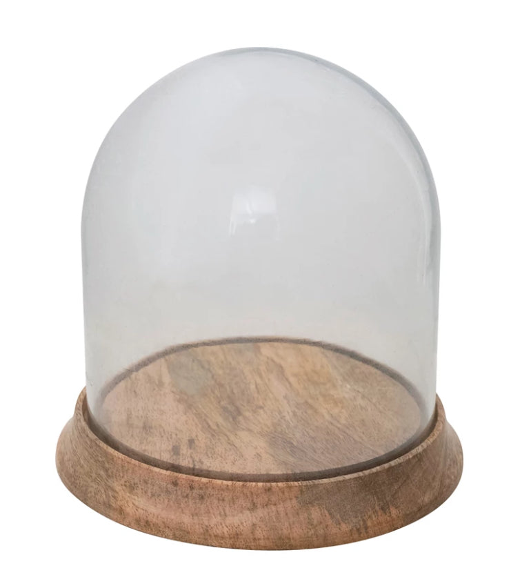 Glass Cloche w/Mango Base