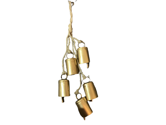 Antique Gold Bells on Jute Rope Swag